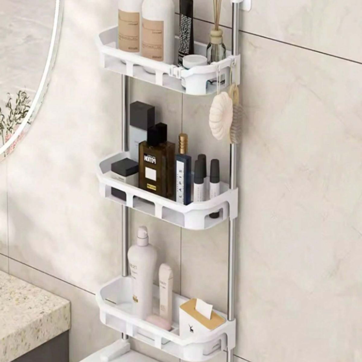 GENERICO - Organizador de baño cocina 3 niveles Estantes verduras frutas toallas