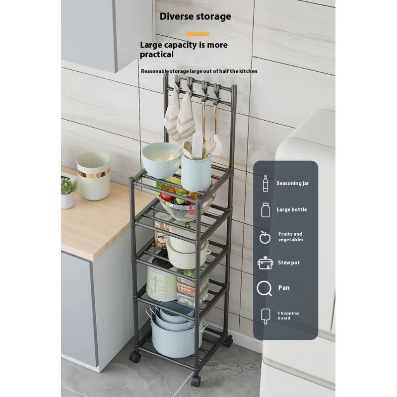 GENERICO - Organizador de cocina 5 niveles Estantes verduras frutas platos.