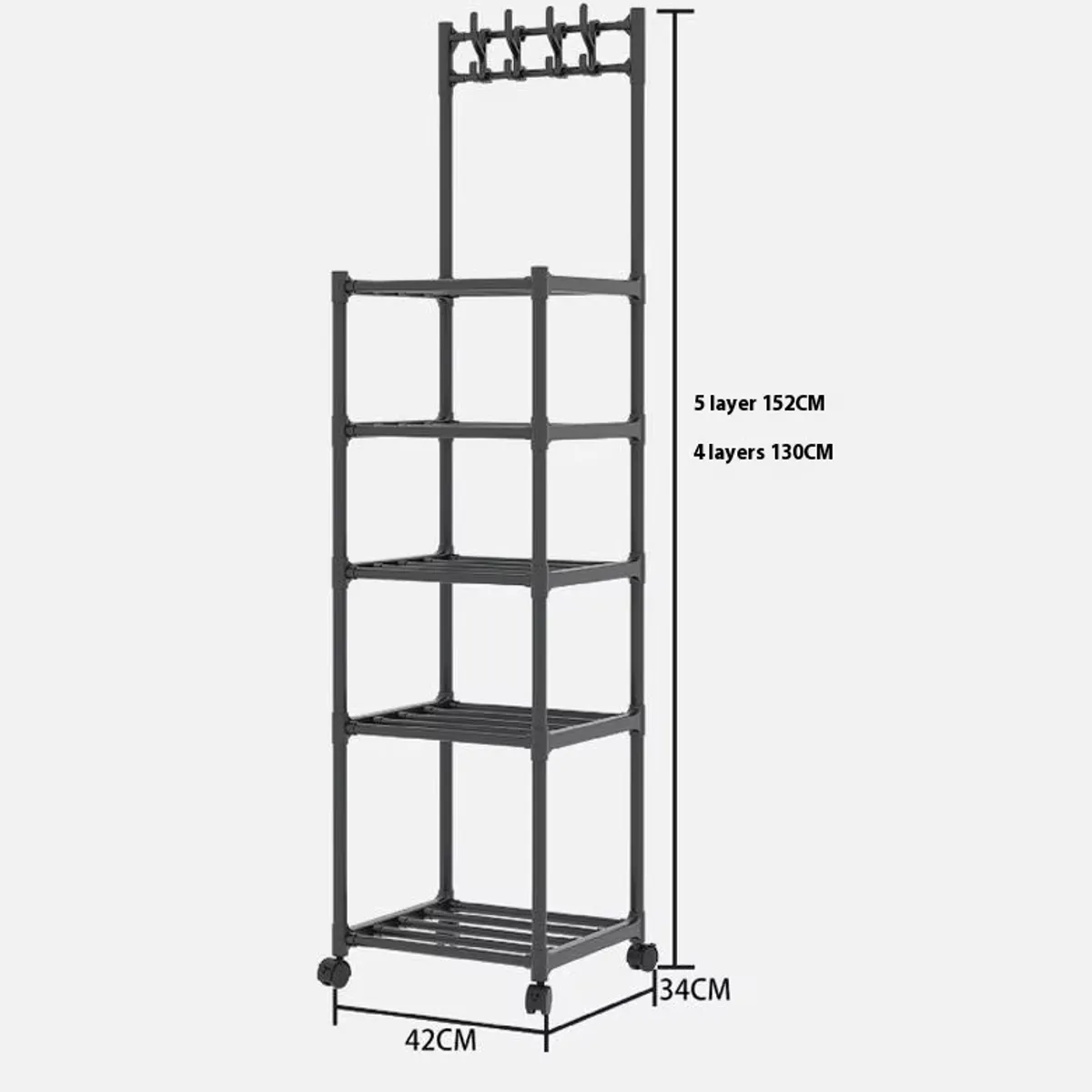 GENERICO - Organizador de cocina 5 niveles Estantes verduras frutas platos.