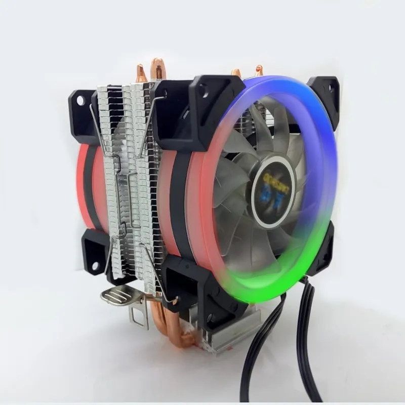 GENERICO - Cooler rgb x2 fan intel lga 775 1155 1156 1366 xeon x58 x99 x79 amd