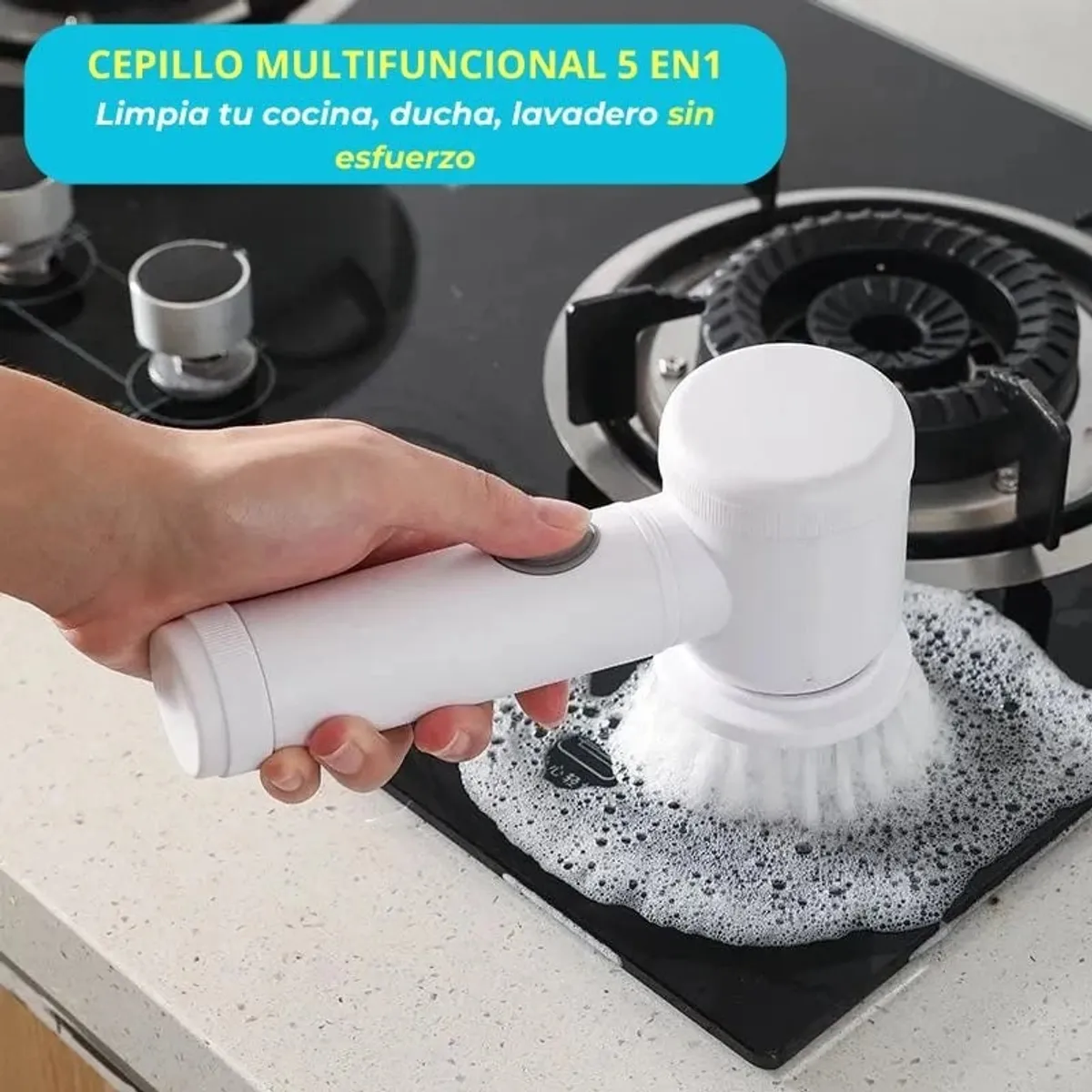 GENERICO - CEPILLO ELECTRICO LIMPIADOR COCINA DUCHA LAVADERO VENTANAS RECARGABLE