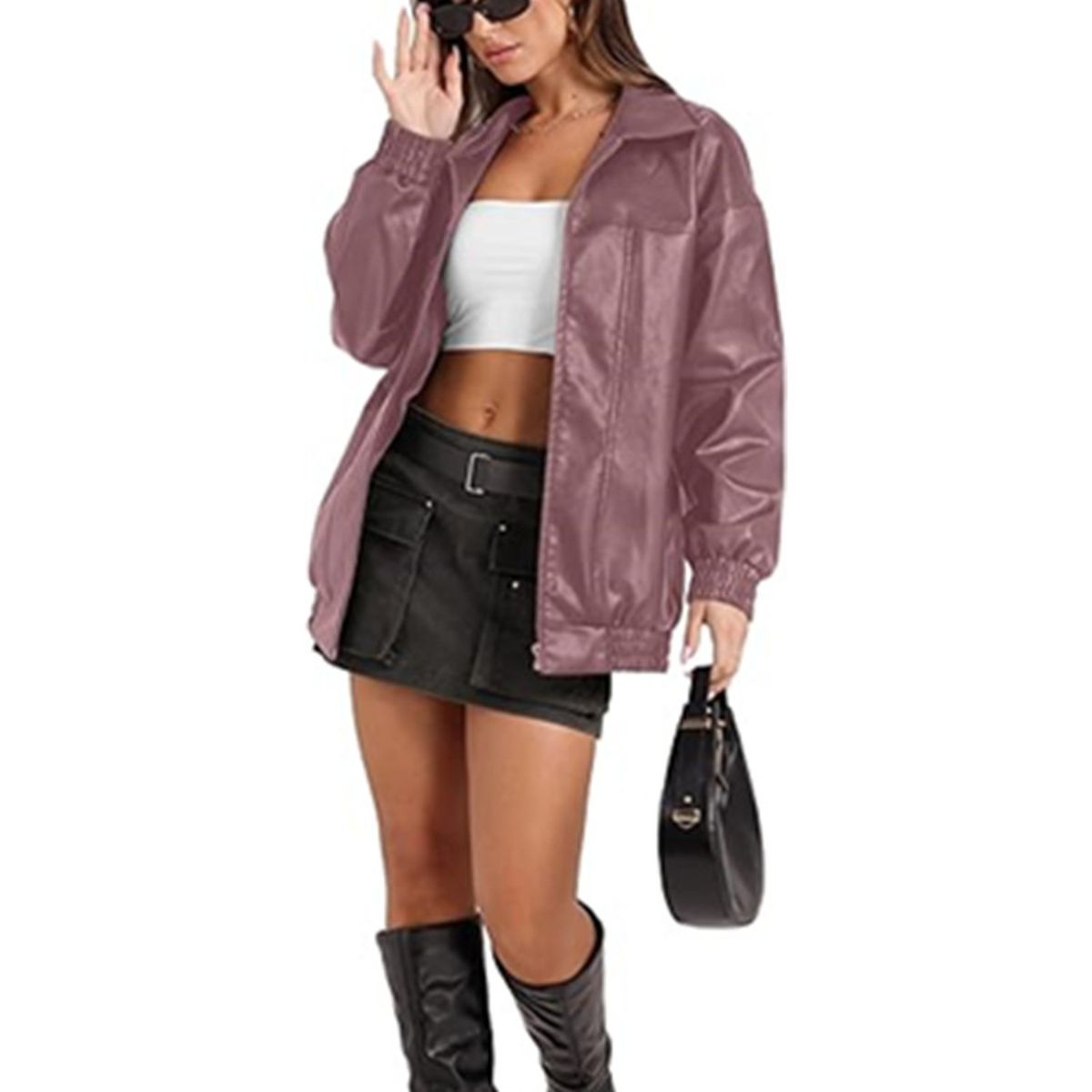 TIOZONEY - Chaqueta Larga De PU Suelta