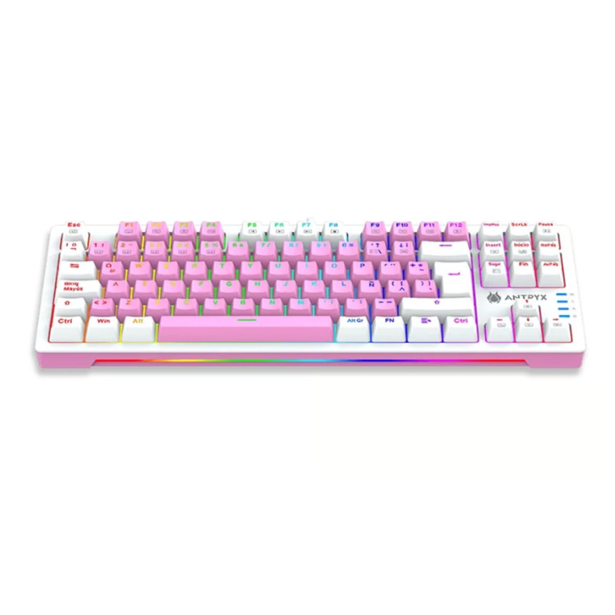 ANTRYX - Teclado Mecanico TKL Antryx Chrome Storm MK840 Pink Blue Switch
