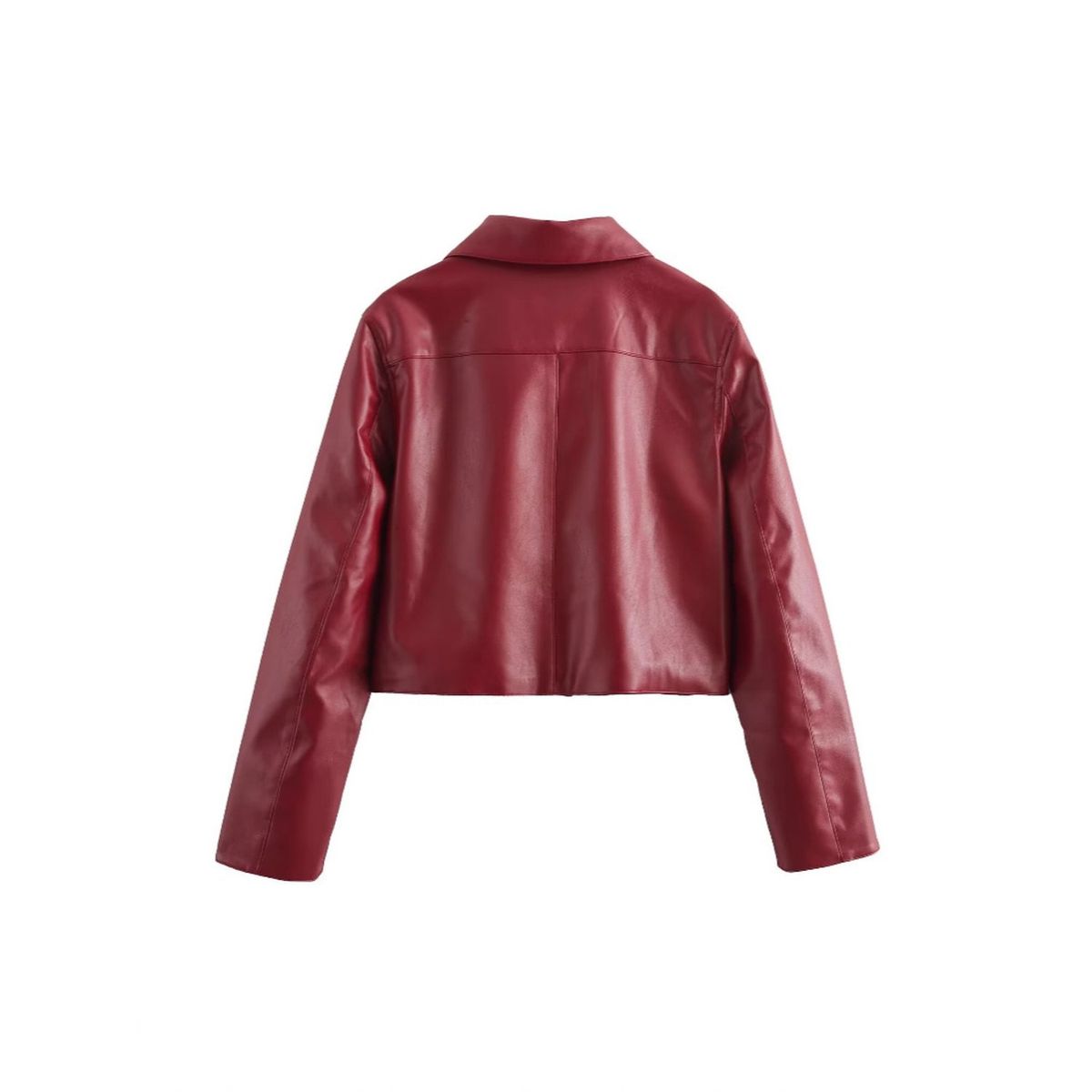 TIOZONEY - Chaqueta de manga larga de PU para mujeres