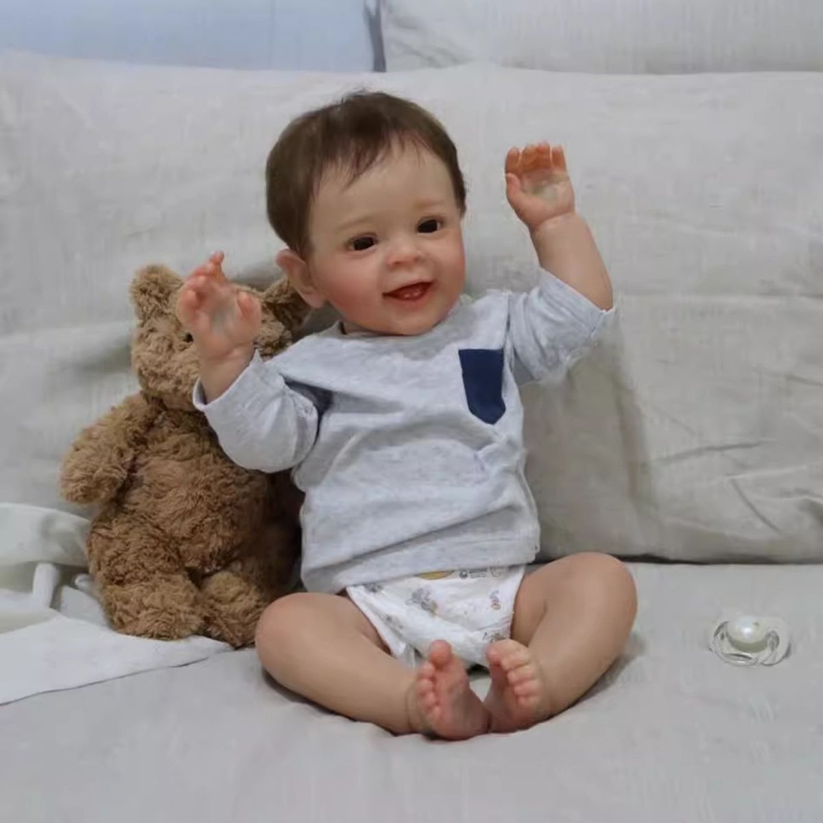 TIOZONEY - Muñeca bebe reborn vinilo de silicona juguetes para 50cm