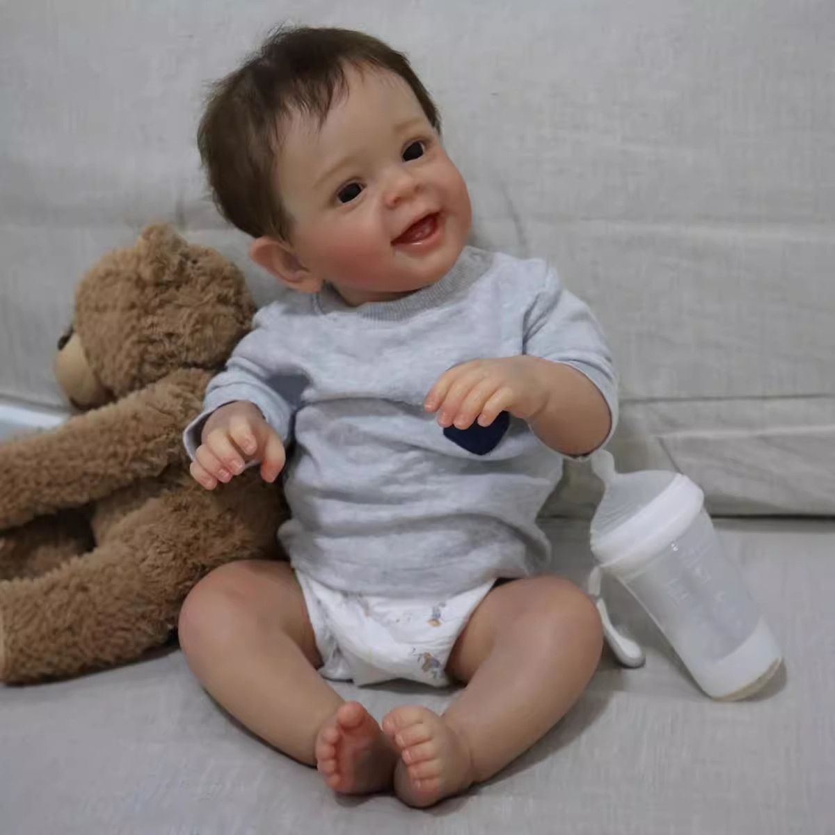 TIOZONEY - Muñeca bebe reborn vinilo de silicona juguetes para 50cm