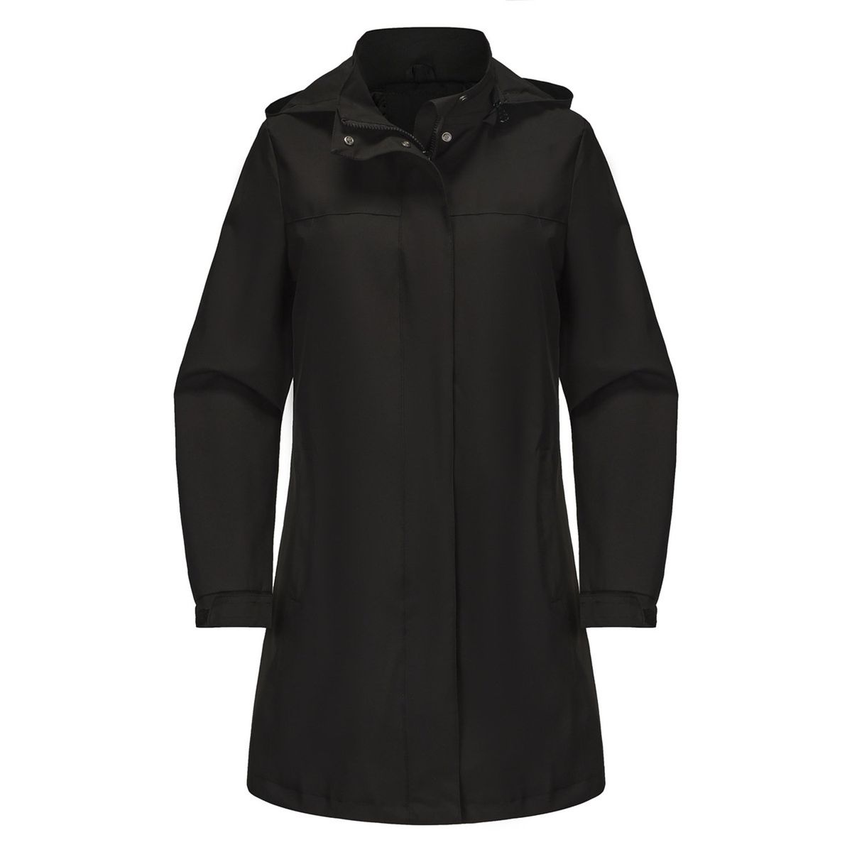 TIOZONEY - Chaqueta impermeable con capucha para mujer-Negro