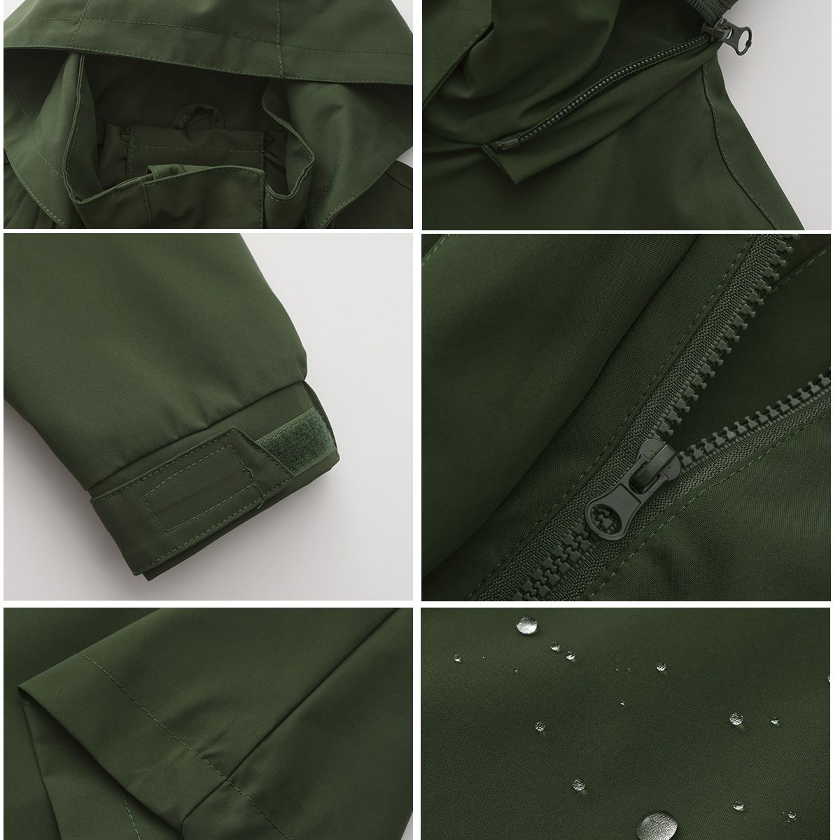 TIOZONEY - Chaqueta impermeable con capucha para mujer-Verde