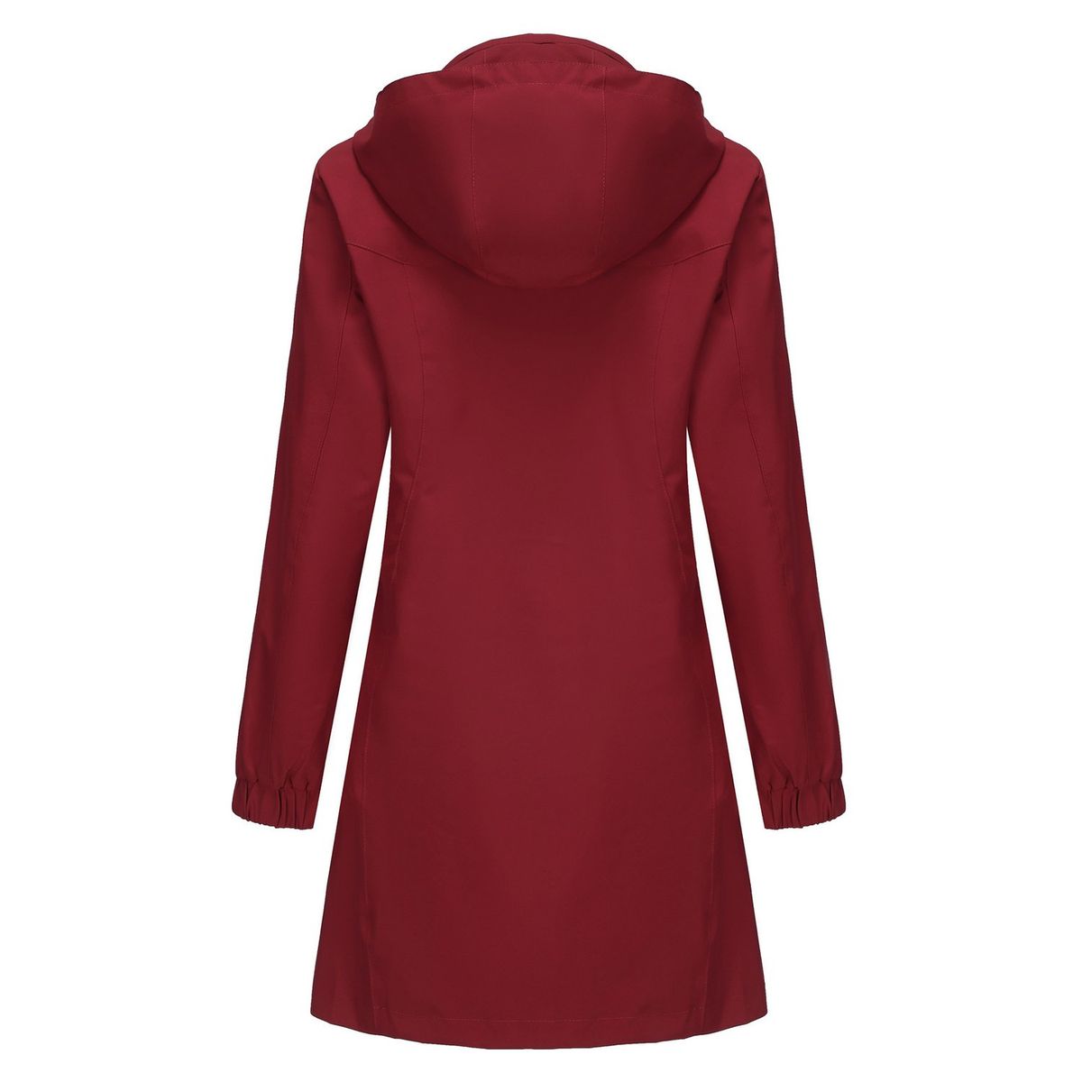 TIOZONEY - Chaqueta impermeable con capucha para mujer-Rojo