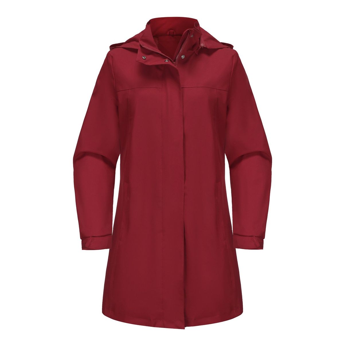 TIOZONEY - Chaqueta impermeable con capucha para mujer-Rojo
