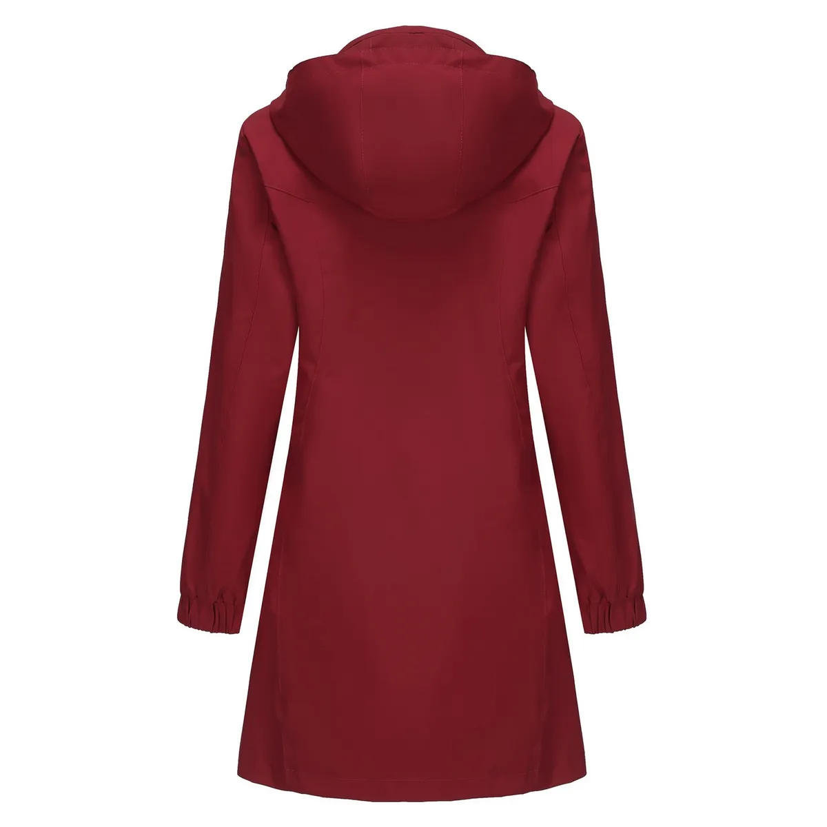 TIOZONEY - Chaqueta impermeable con capucha para mujer-Rojo