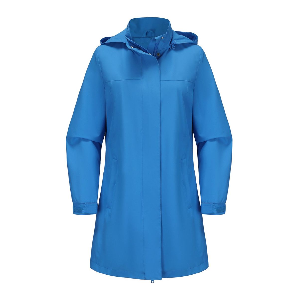 TIOZONEY - Chaqueta impermeable con capucha para mujer-Azul