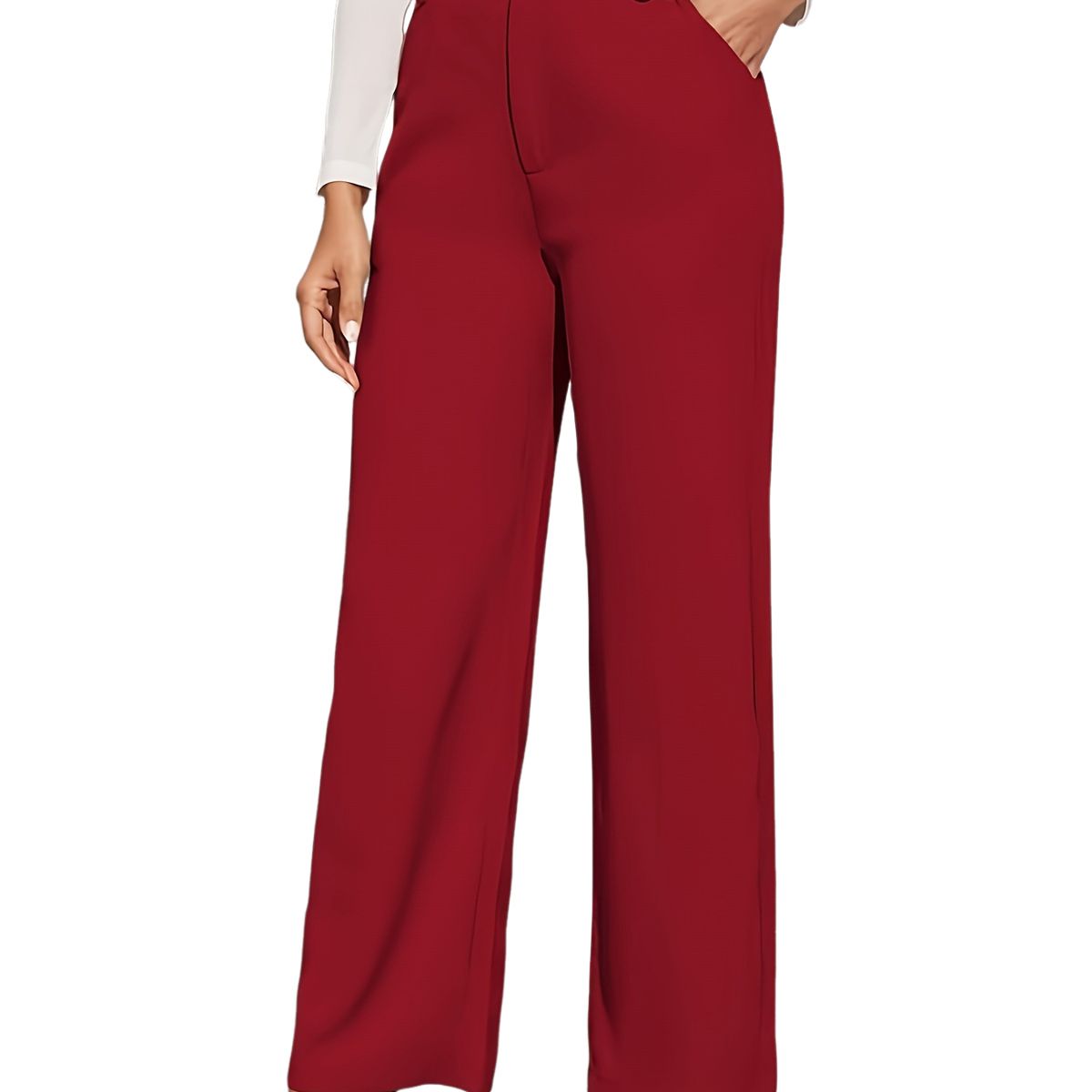 BLWOENS - Pantalones largos para mujeres - Rojo