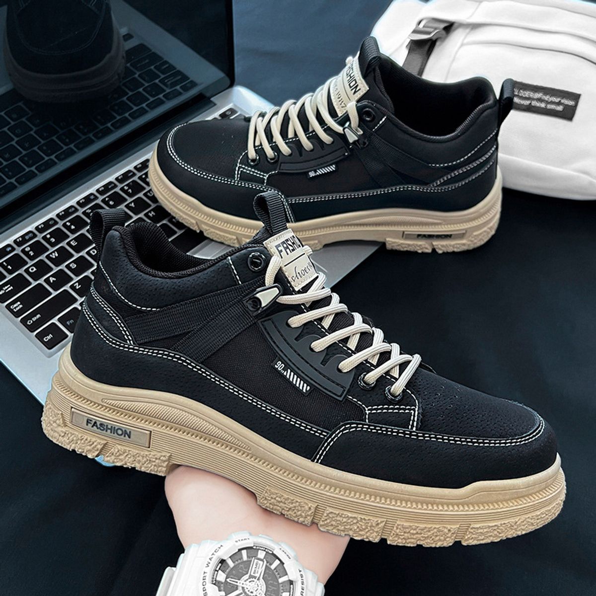 BLWOENS - Zapatos de portivas para hombres Zapatillas - Negro