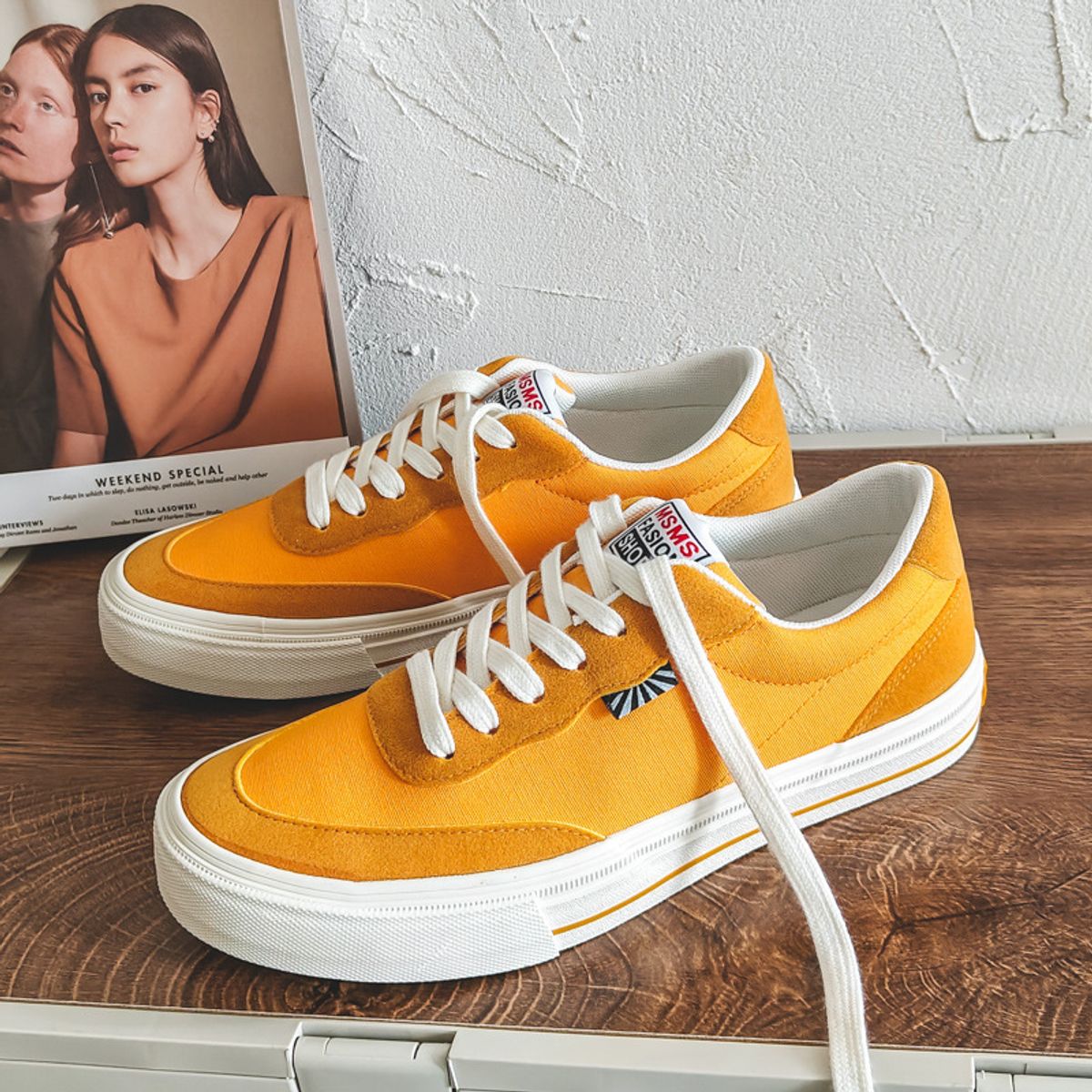 BLWOENS - Zapatos de portivas para hombres Zapatillas - Amarillo