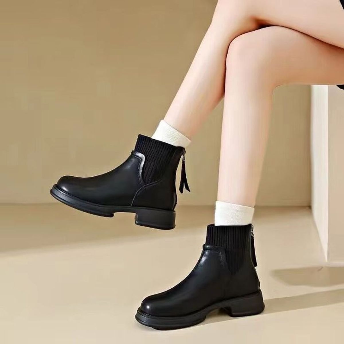 BLWOENS - Zapatos BOTAS cortas de invierno para mujeres - Negro