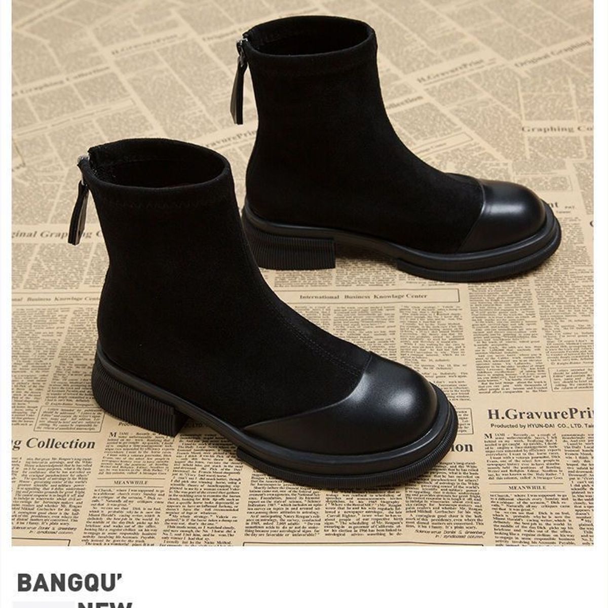 BLWOENS - Zapatos BOTAS cortas de invierno para mujeres - Negro