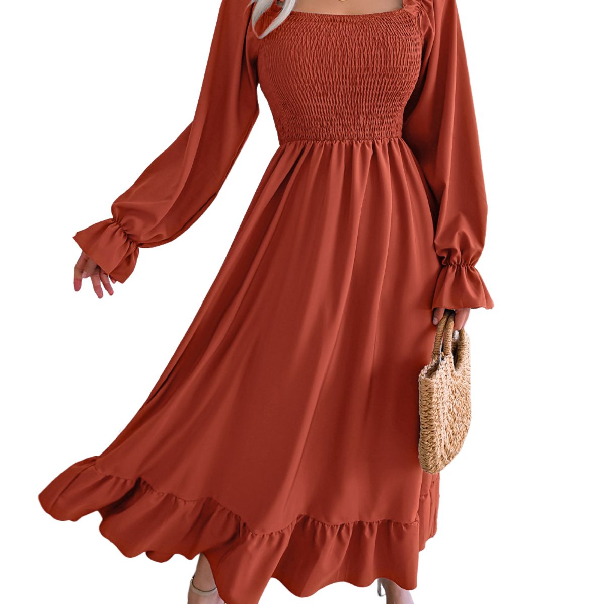 BLWOENS - Vestidos casuales de para mujeres - Naranja