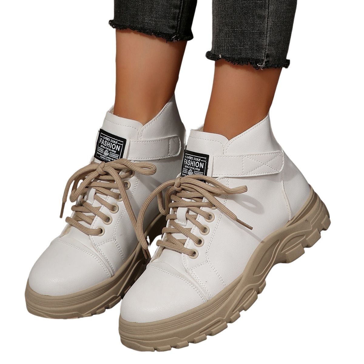 BLWOENS - Zapatos BOTAS cortas de invierno para mujeres - Blanco