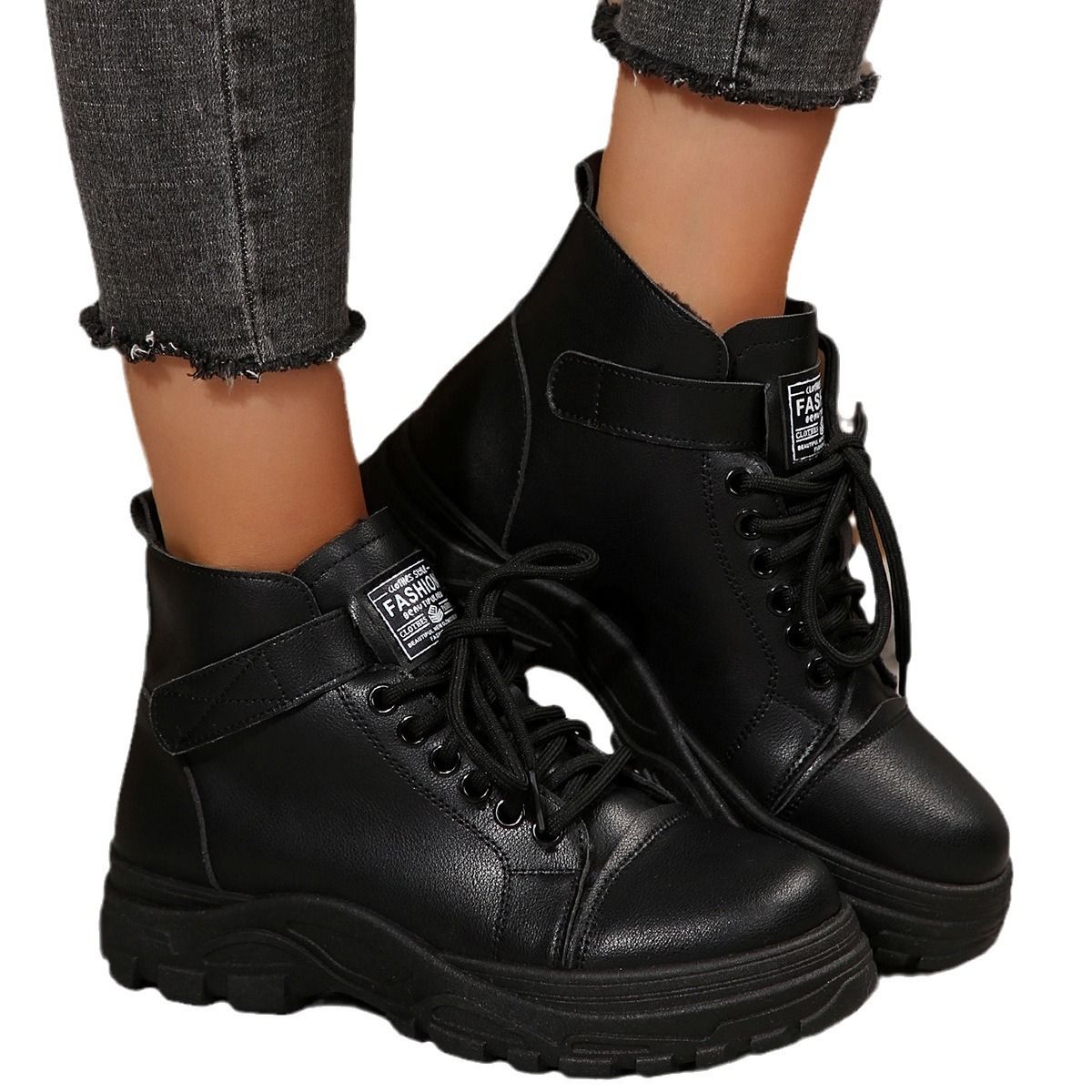BLWOENS - Zapatos BOTAS cortas de invierno para mujeres - Negro