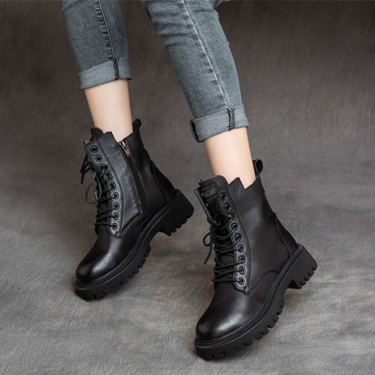 BLWOENS - Zapatos BOTAS cortas de invierno para mujeres - Negro