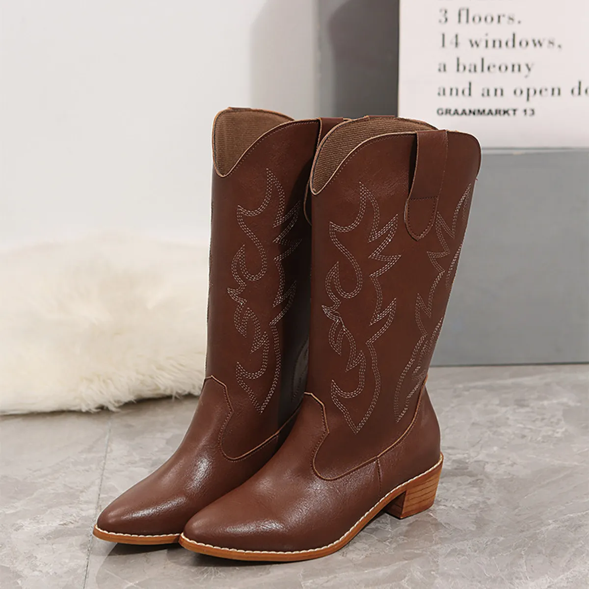 BLWOENS - Zapatos BOTAS largas de invierno para mujeres  - Marrón