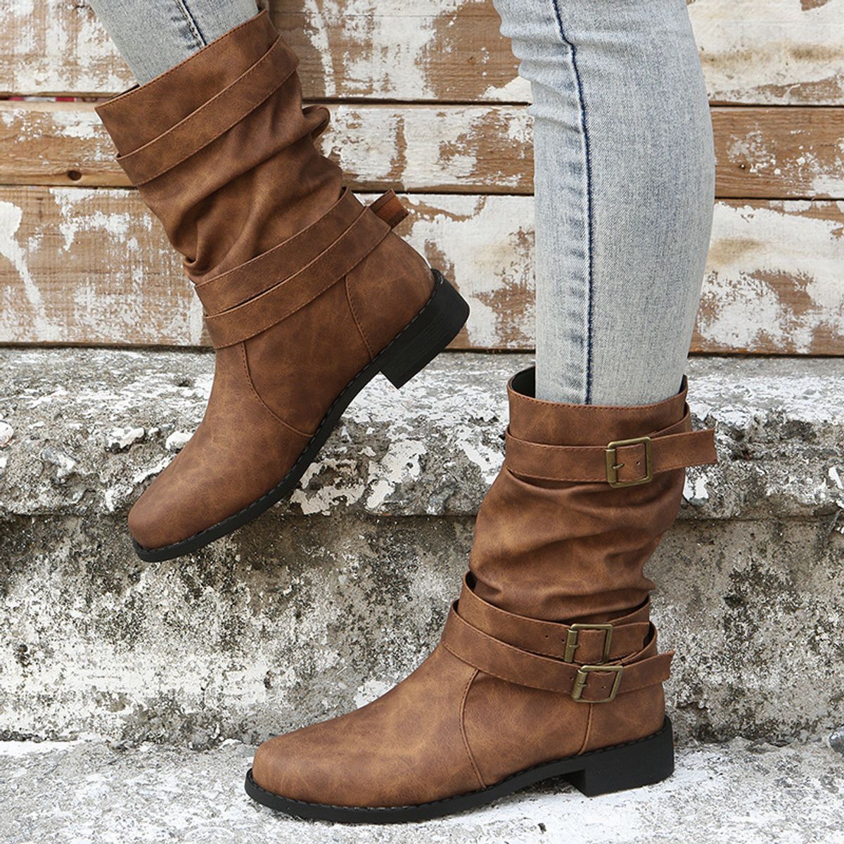 BLWOENS - Zapatos BOTAS largas de invierno para mujeres  - Marrón