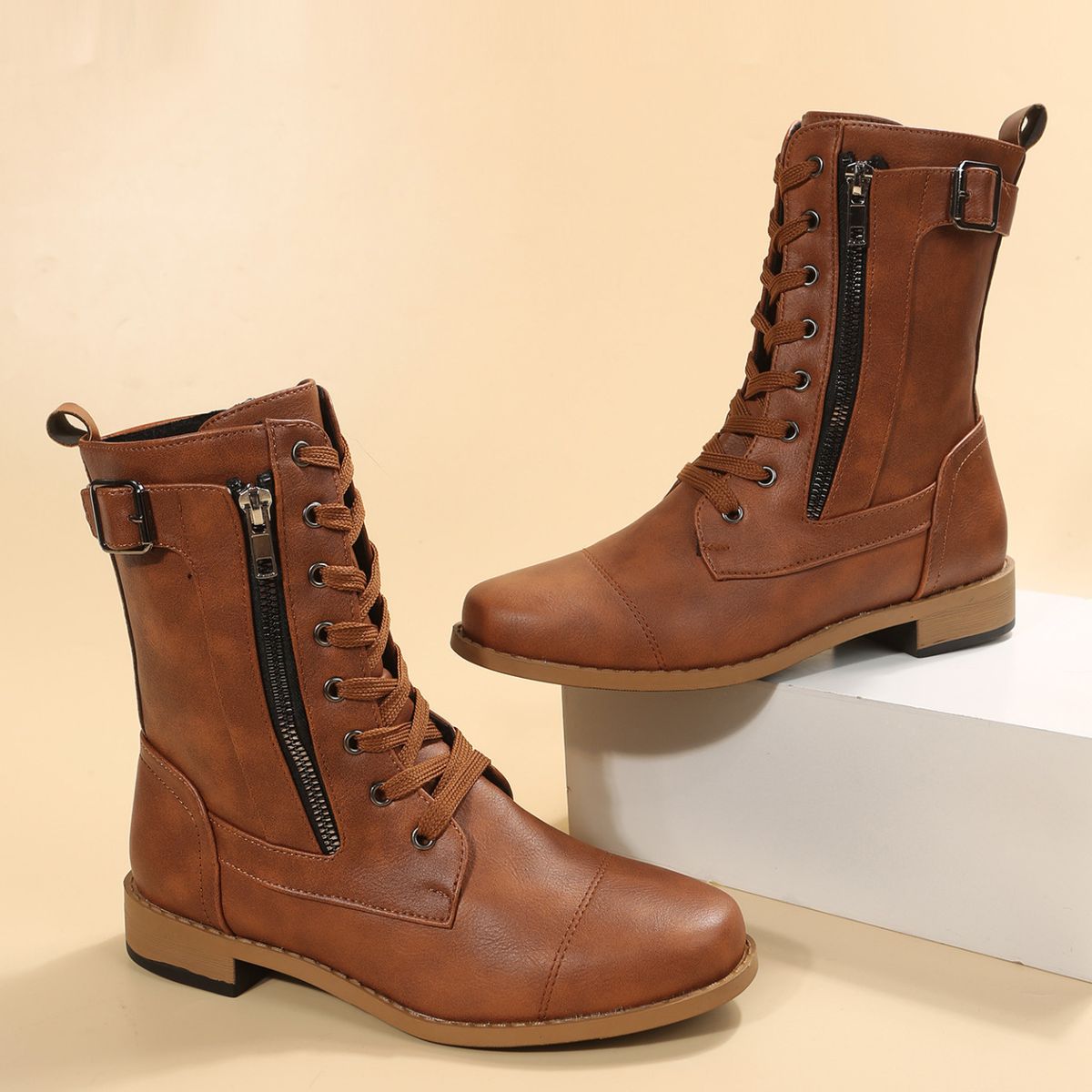 BLWOENS - Zapatos BOTAS largas de invierno para mujeres  - Marrón