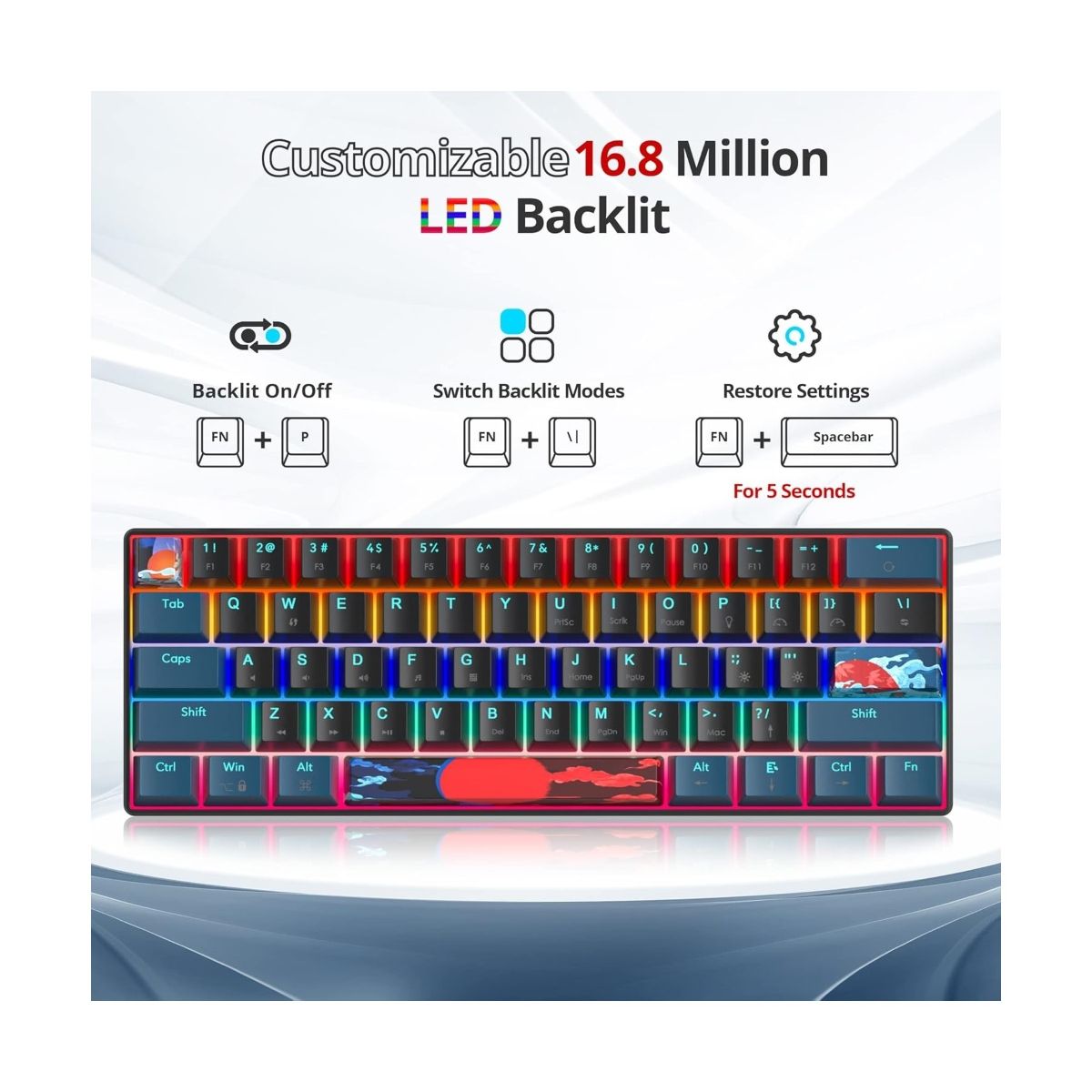 GENERICO - Teclado Mecanico Mini Portable SURMEN GS61