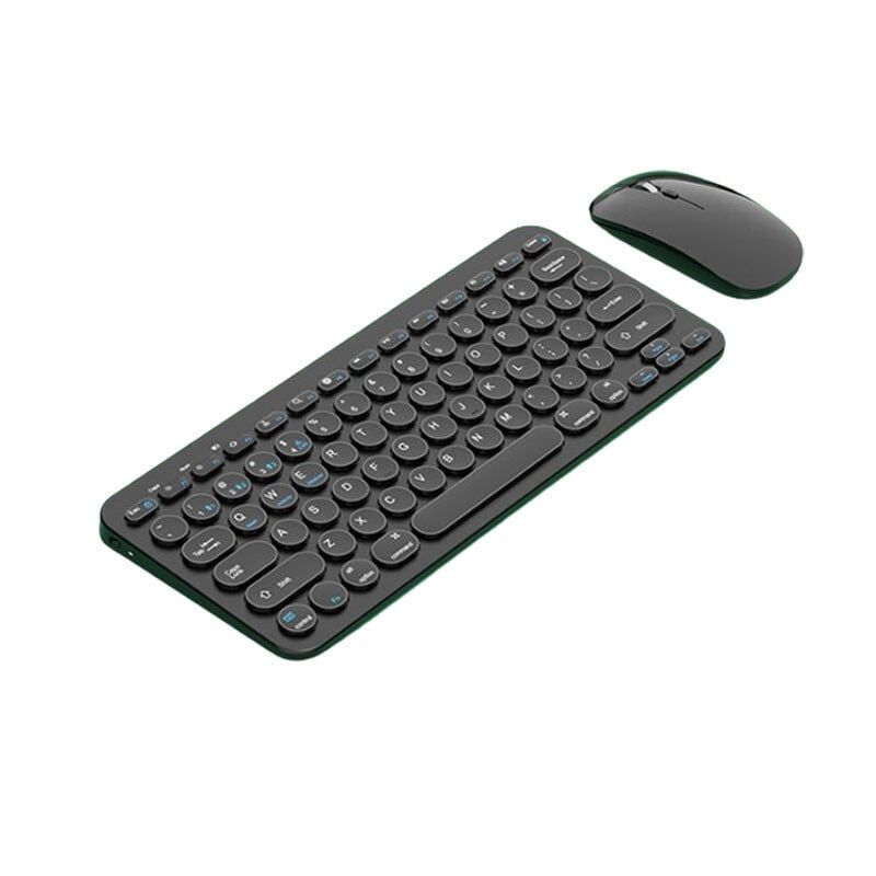 DANWEILE - Teclado y ratón inalámbricos de modo dual con Bluetooth - Negro