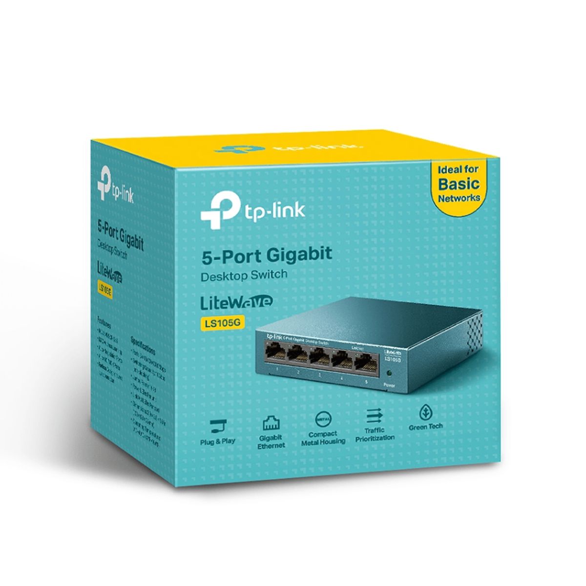 TP LINK - SWITCH DE ESCRITORIO TP-LINK LS105G - 5 PUERTOS GIGABIT (1730502293)