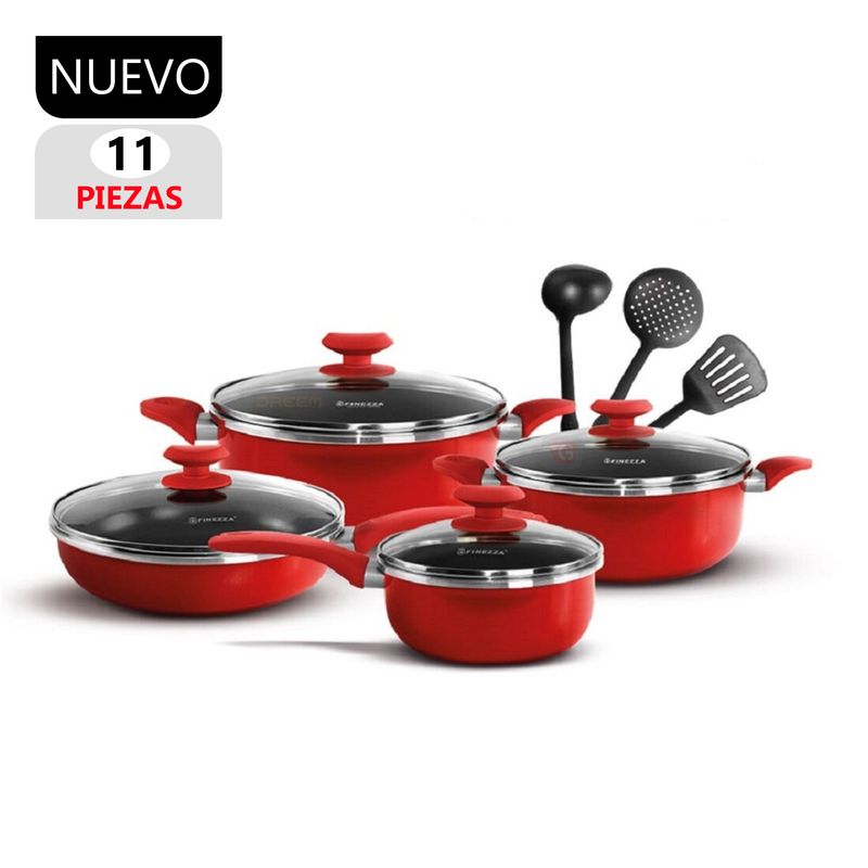 FINEZZA - Set de Ollas Antiadherentes FZ-1625T-2 Rojo