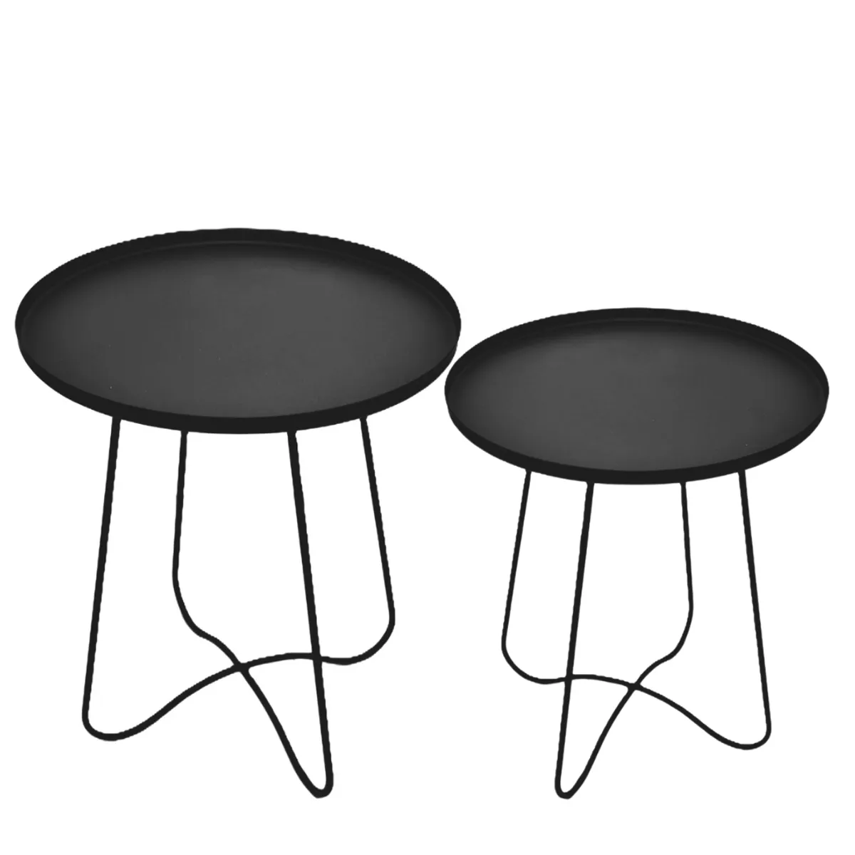 GENERICO - Mesas Auxiliares Metal Noir SetX2