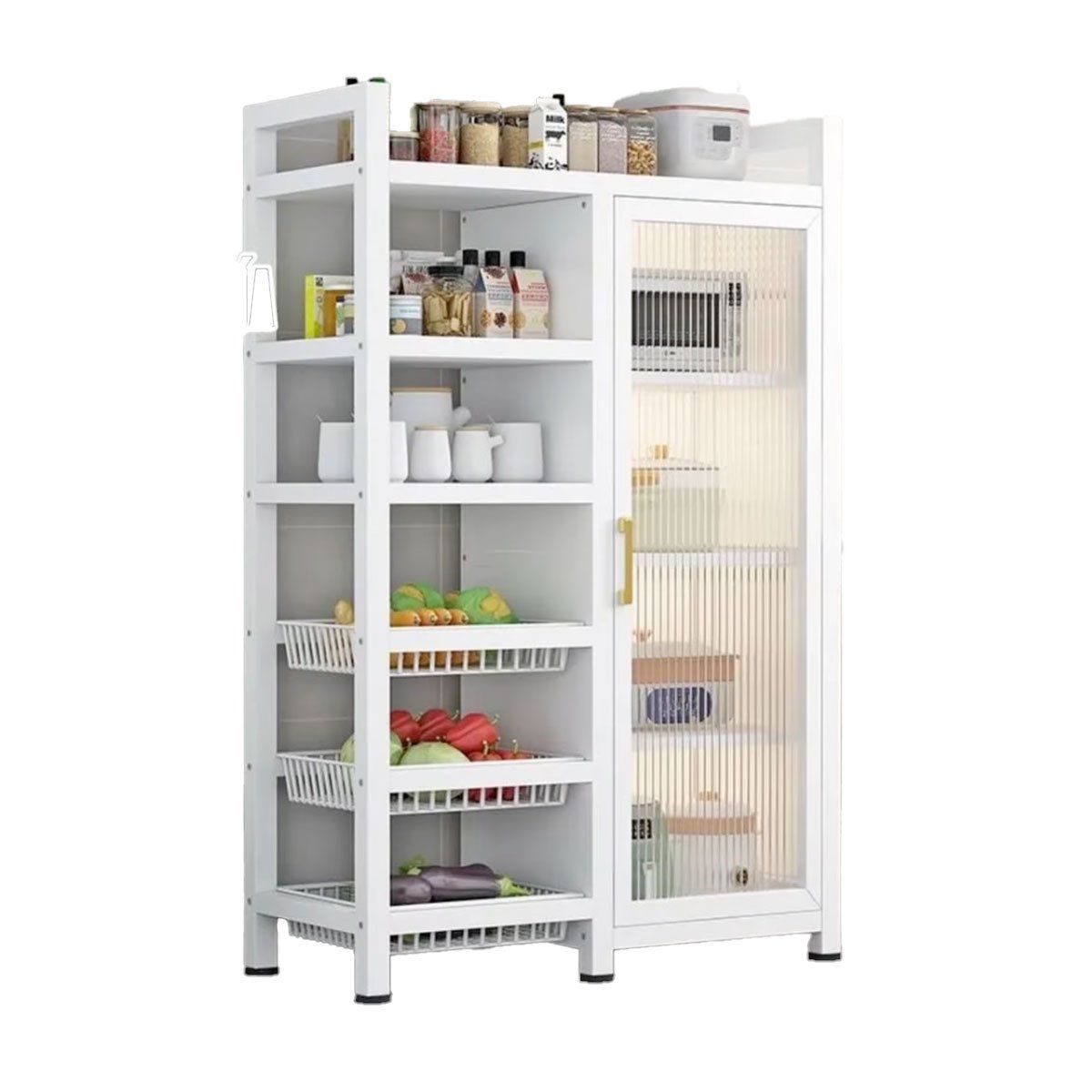 GRETAIL - Estante Organizador Verdulero Frutero Microondas 80cm 6 Niveles Ruedas B SJ241