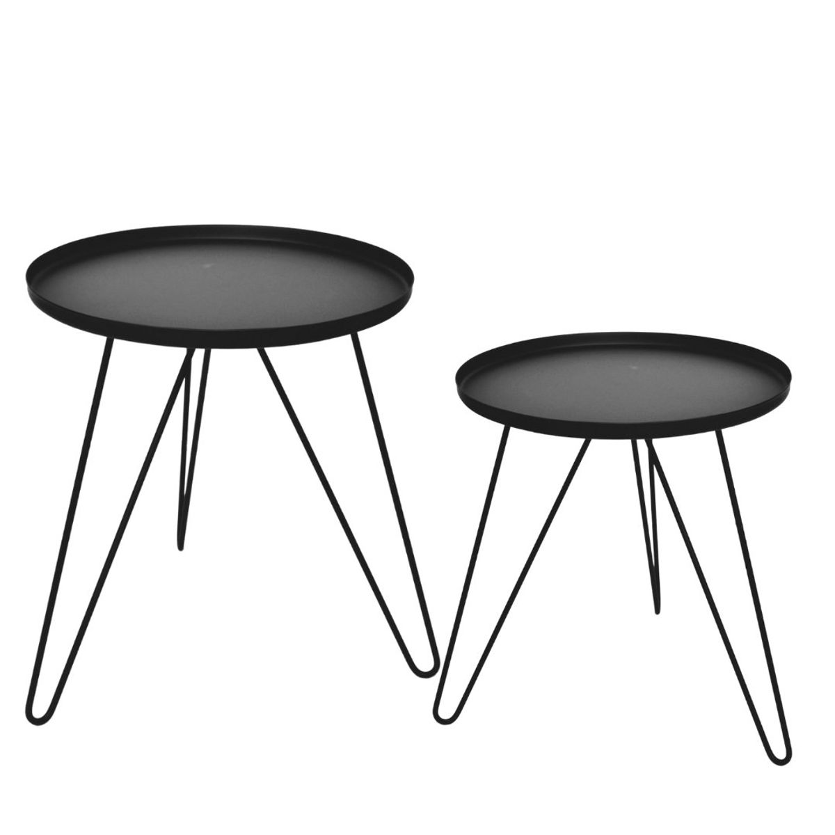 GENERICO - Mesas Auxiliares Metal Ébano Setx2