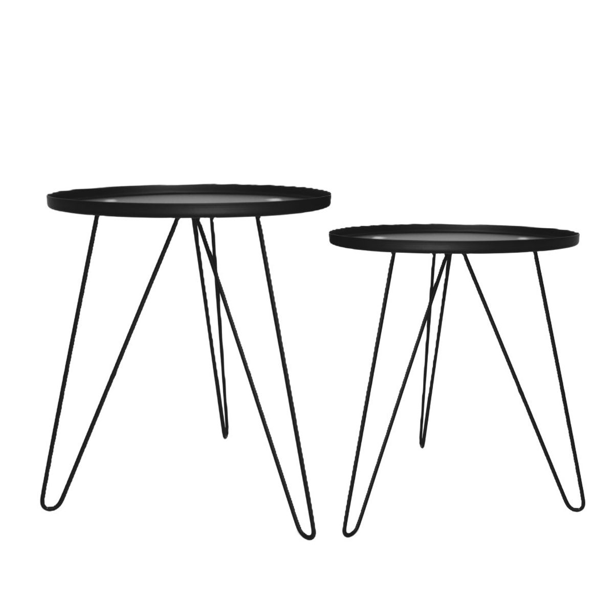 GENERICO - Mesas Auxiliares Metal Ébano Setx2