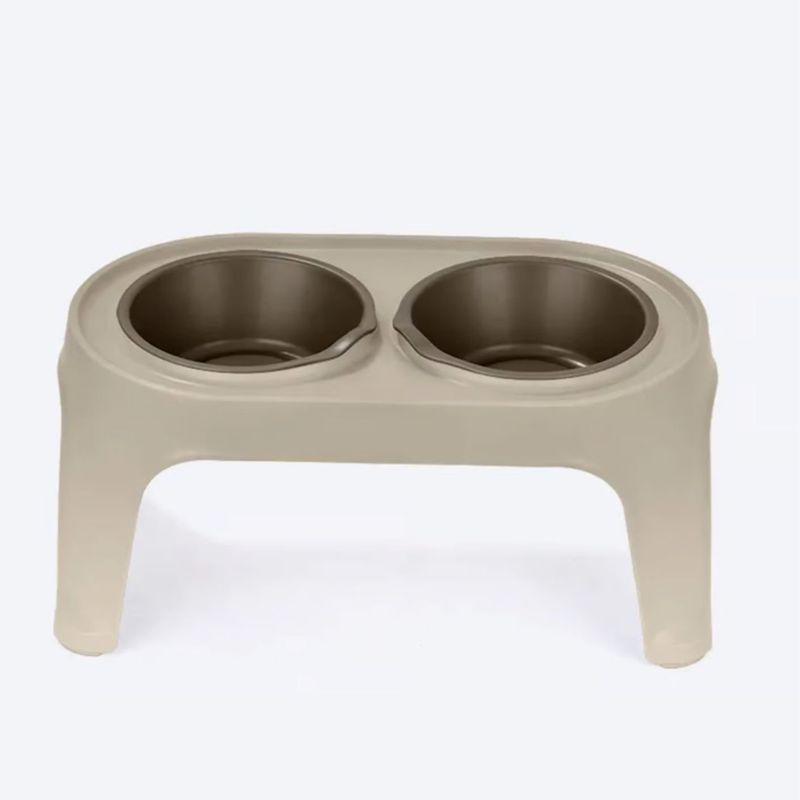 RIMAX - Comedero Alto Perros Medianos Taupe Mocca