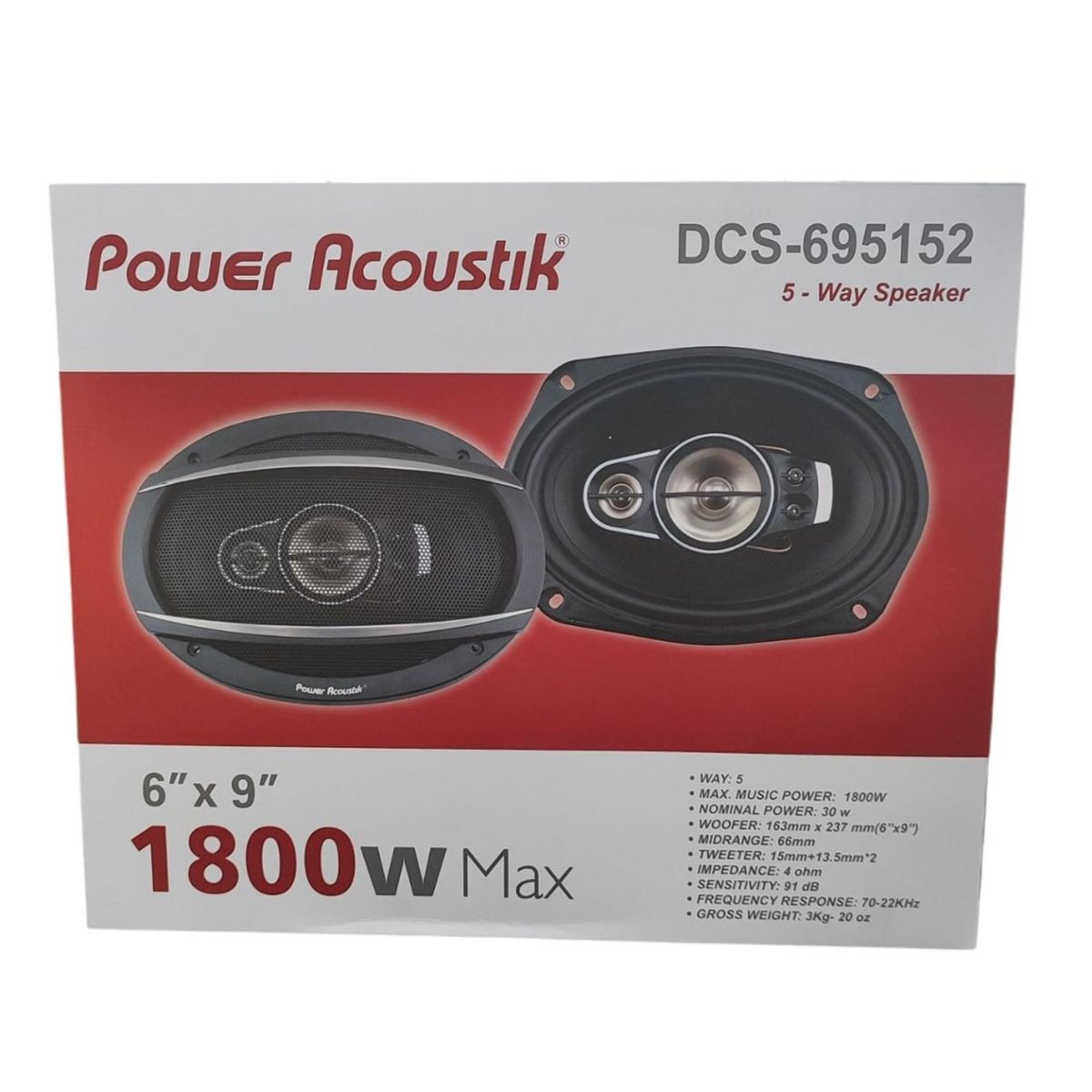 GENERICO - Parlante Coaxial Ovalado Power 6X9 1800w