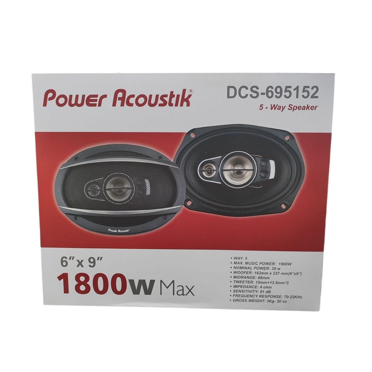 GENERICO - Parlante Coaxial Ovalado Power 6X9 1800w