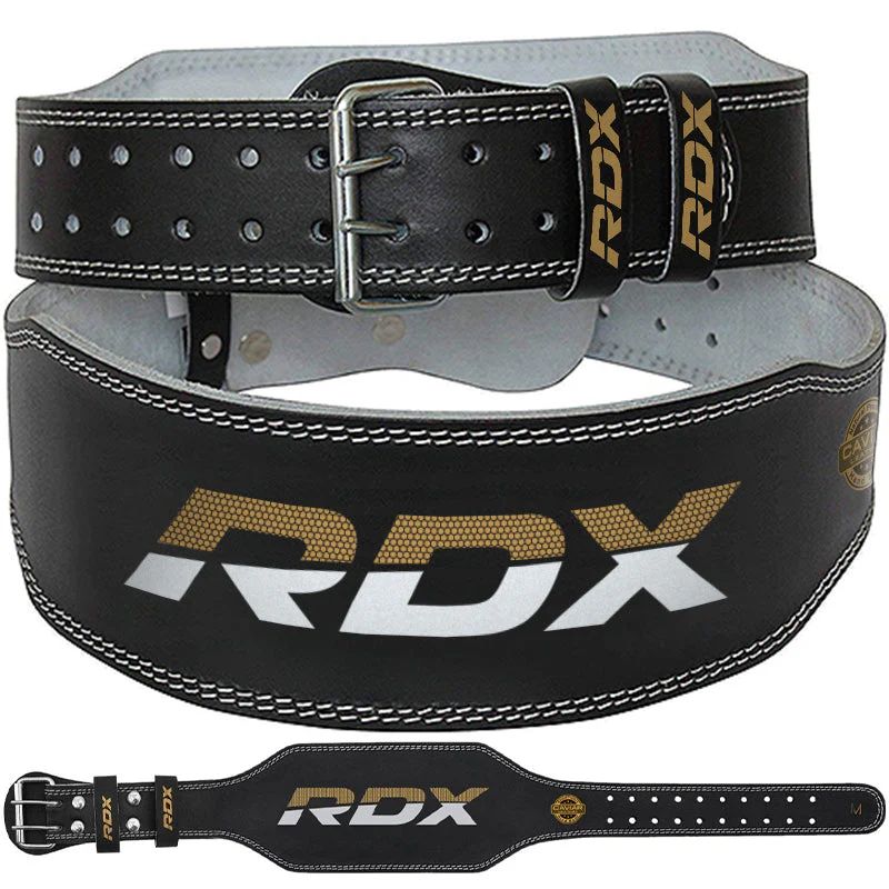 RDX - Cinturón de Cuero para Powerlifting de 15CM - M
