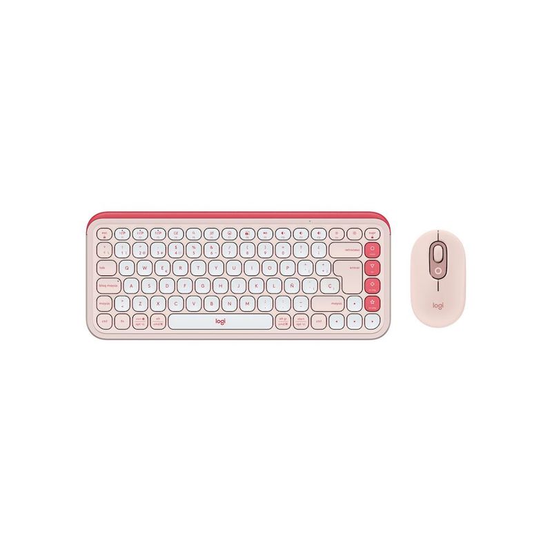 LOGITECH - COMBO LOGITECH ICON POP TECLADO Y MOUSE ROSADO ELEGANTE