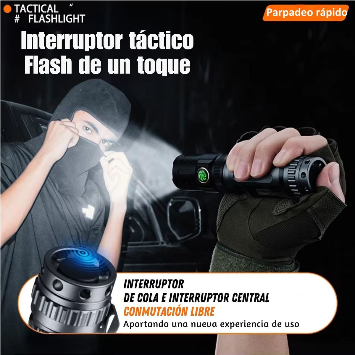 LIDIMI - Linterna LED Táctica de Alta Potencia Recargable Tipo C