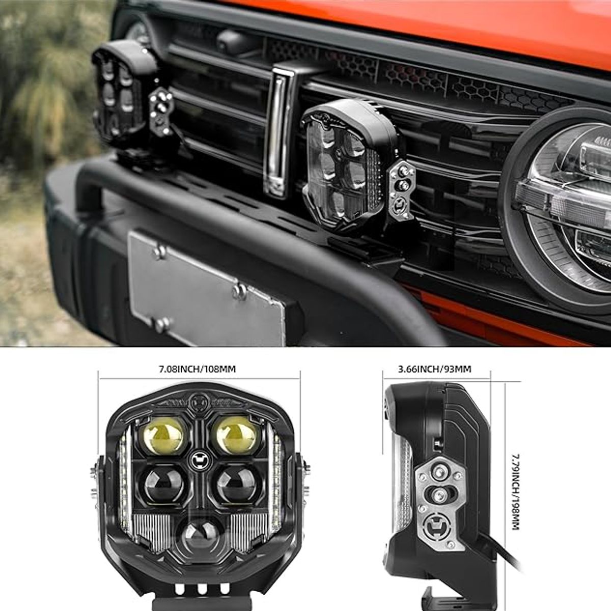 GENERICO - faro lupa tipo force offroad láser 4x4 camioneta UNIDAD