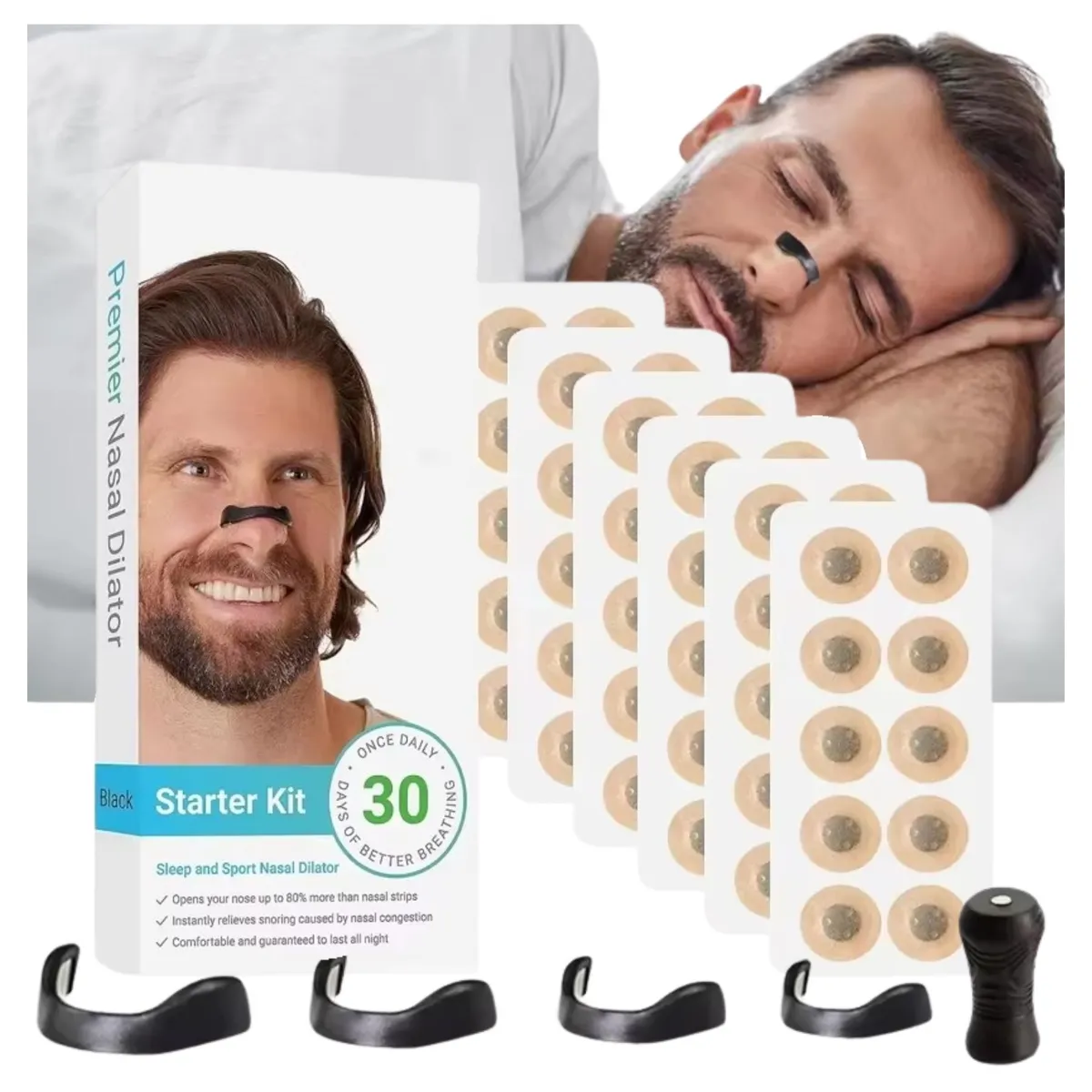 GENERICO - Tiras Nasales Magnéticas Antirronquidos