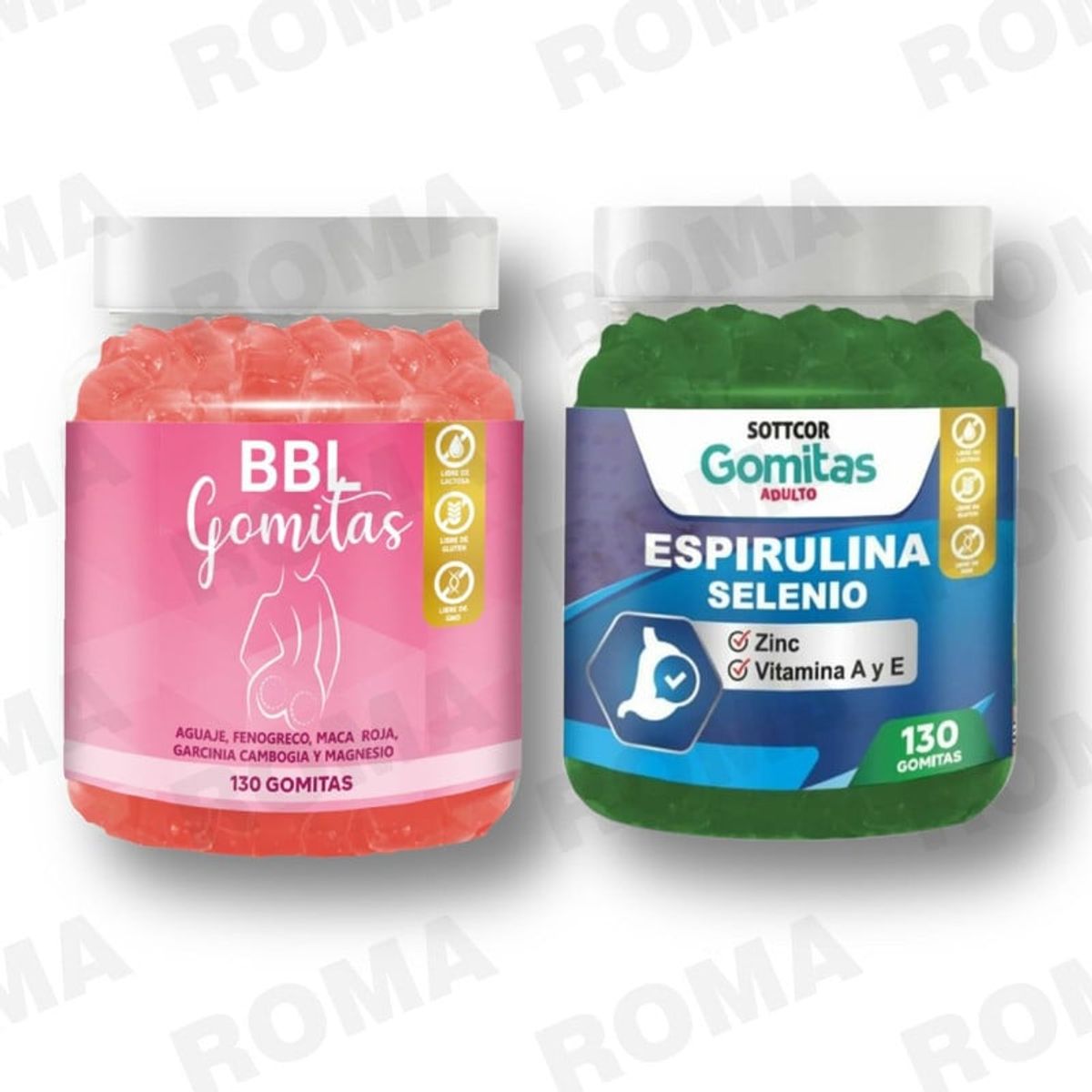 GENERICO - PACK BBL GOMITAS AGUAJE Y GOMITAS ESPIRULINA SOTTCOR LABS