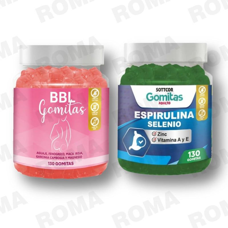 GENERICO - PACK BBL GOMITAS AGUAJE Y GOMITAS ESPIRULINA SOTTCOR LABS