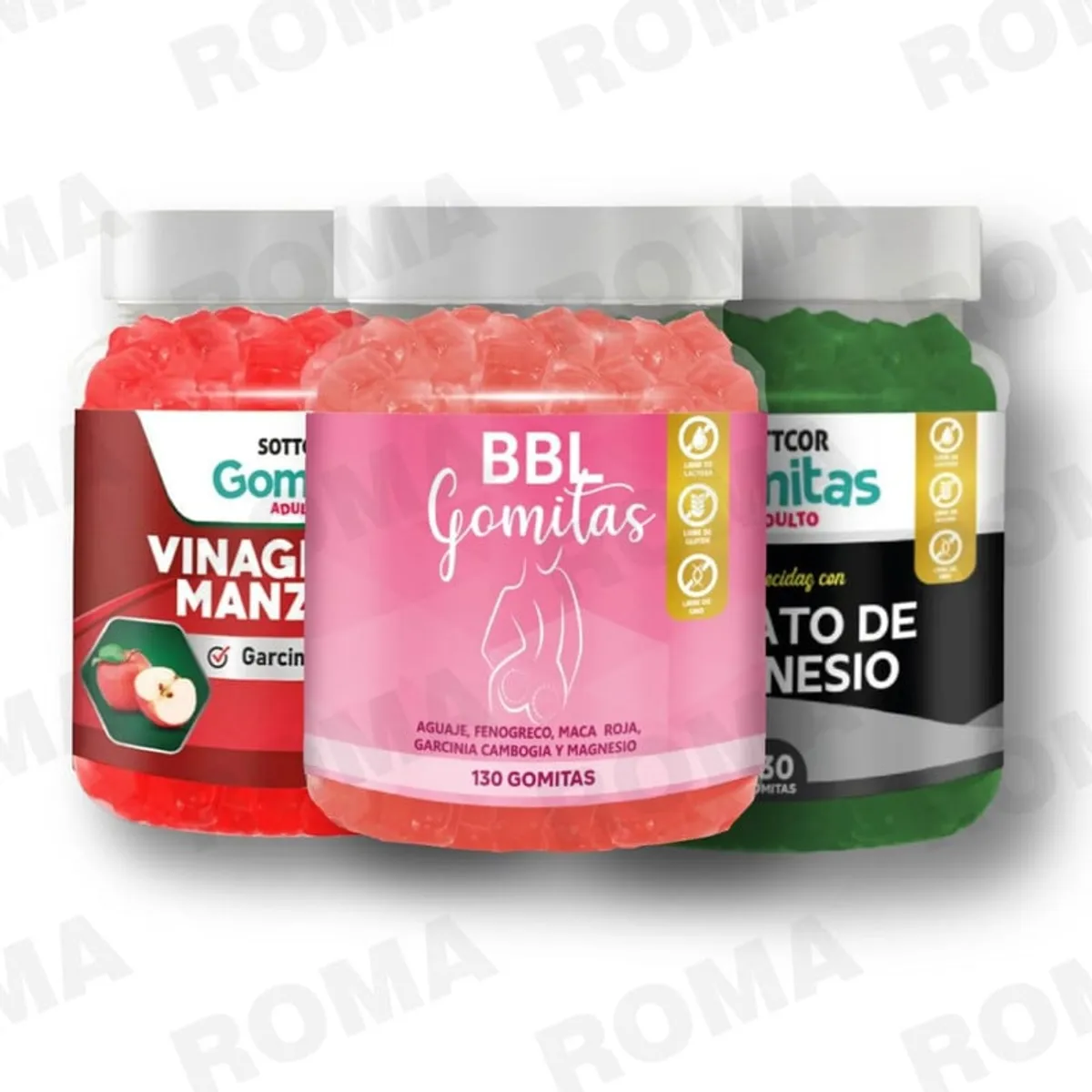 SOTTCOR LABS - PACK GOMITAS BBL AGUAJE VINAGRE DE MANZANA Y CITRATO DE MAGNESIO
