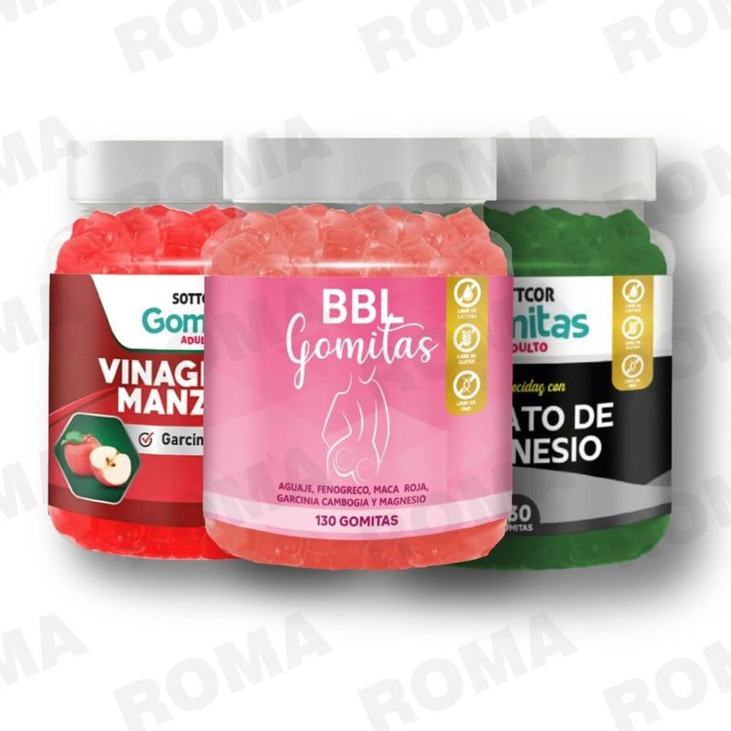 SOTTCOR LABS - PACK GOMITAS BBL AGUAJE VINAGRE DE MANZANA Y CITRATO DE MAGNESIO