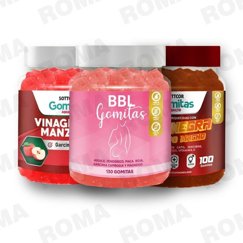 GENERICO - PACK GOMITAS BBL AGUAJE VINAGRE DE MANZANA Y MACA NEGRA SOTTCOR LABS