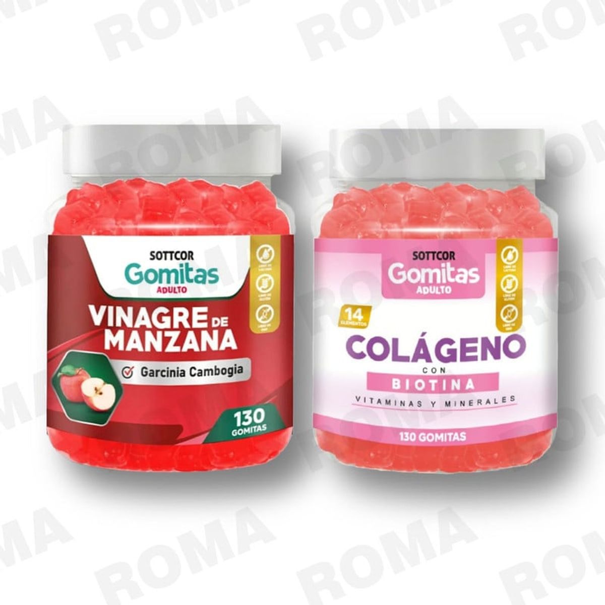 GENERICO - PACK GOMITAS VINAGRE DE MANZANA Y GOMITAS COLAGENO SOTTCOR LABS